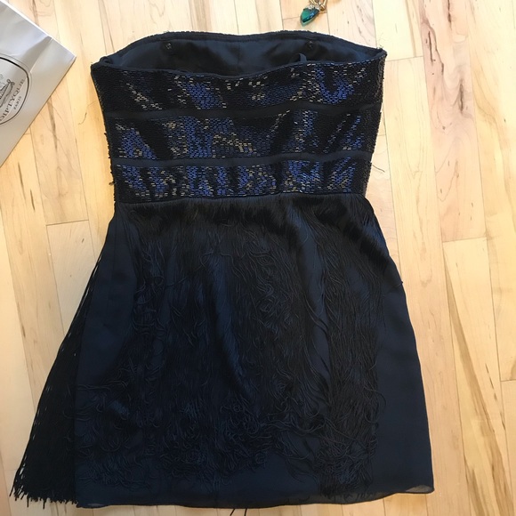 Basix Black Label Black Beaded Dress with Fringe đź–¤ - Picture 5 of 7